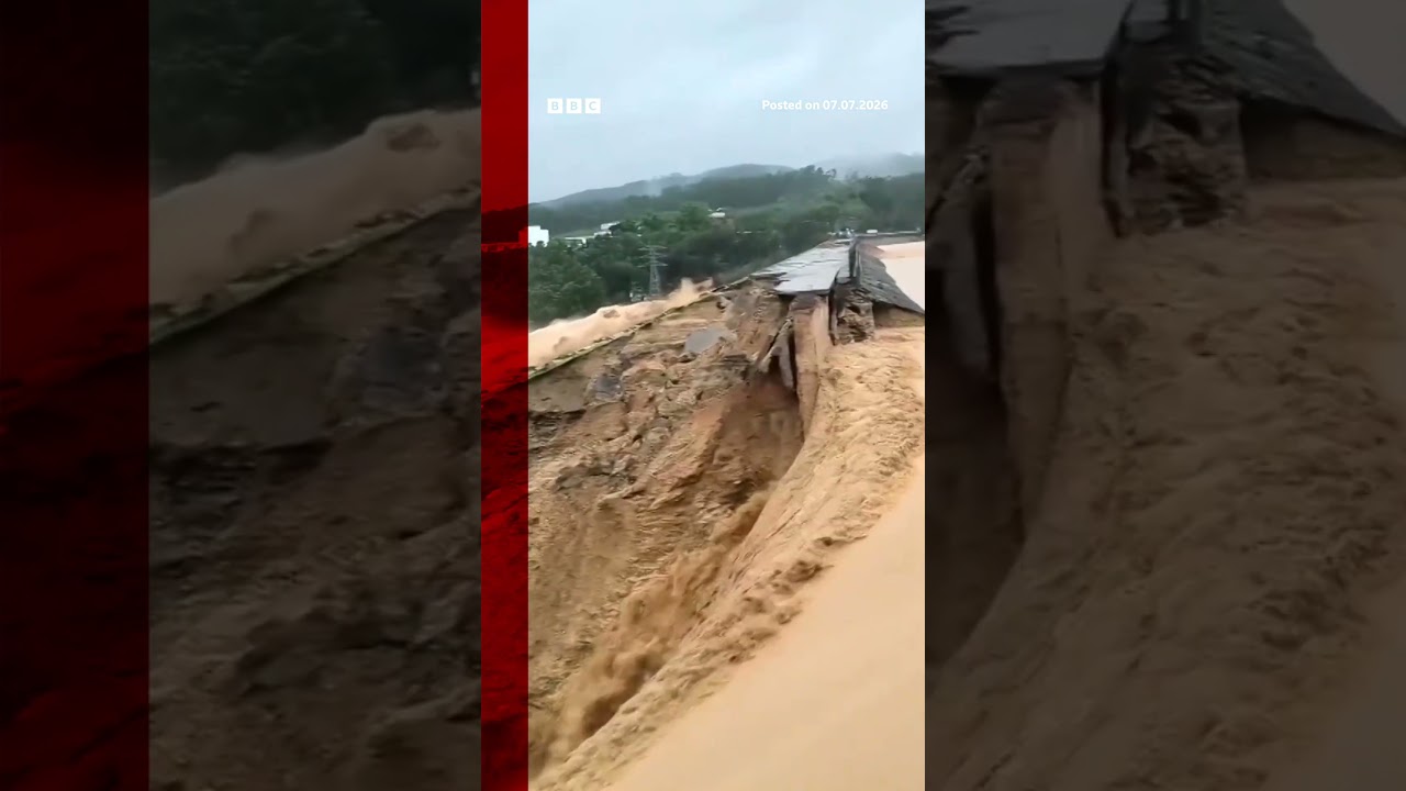 Fatal Typhoon Maysak floods burst dam wall in China. #BBCNews