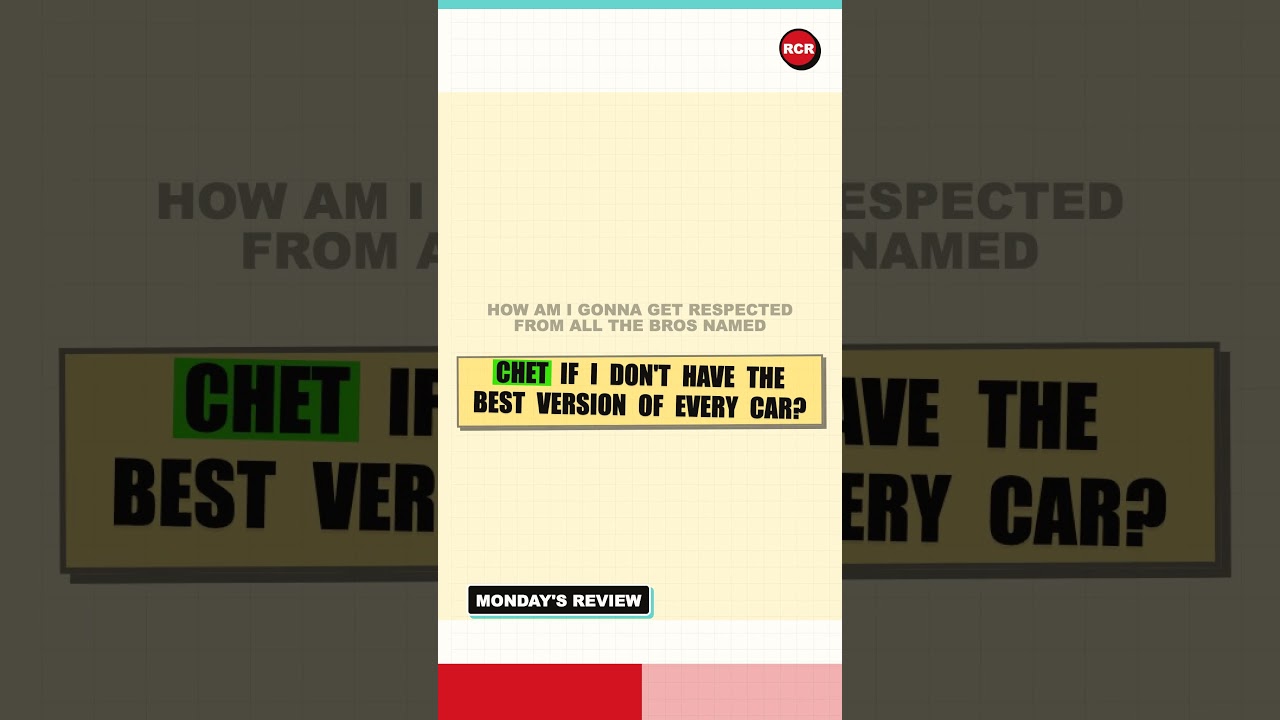 Hint for tomorrow’s car: I want respect.