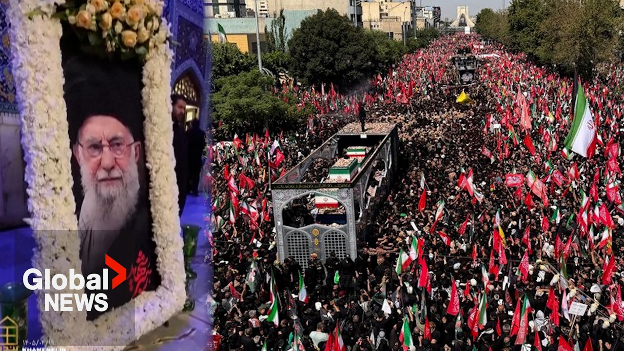 Massive turnout as slain Iranian leader Ayatollah Khamenei’s coffin buried at country’s holiest site
