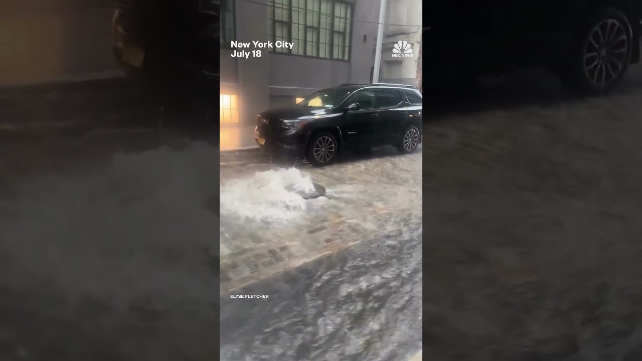 NYC streets flooded after heavy rain