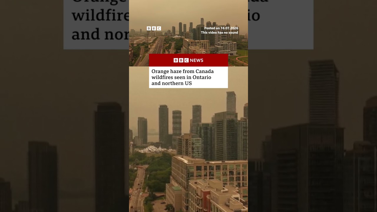 Orange haze from Canada wildfires seen in Ontario and northern US. #Canada #US #BBCNews