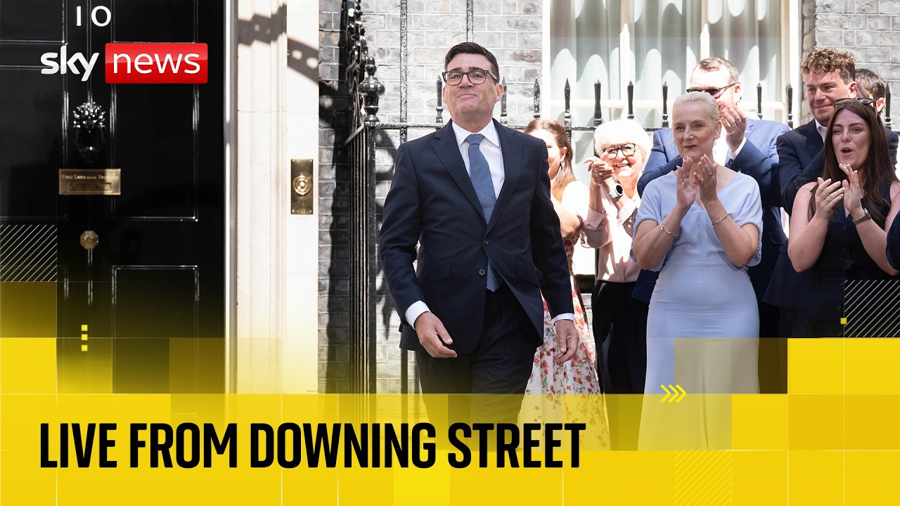Outside No 10 as Andy Burnham delivers first speech as PM and unveils new Cabinet