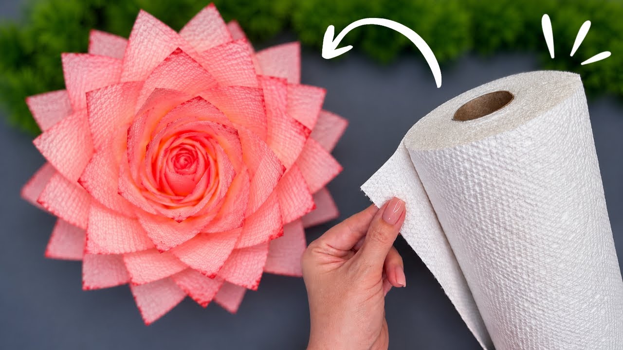 The Most Beautiful Paper Towel Flower You’ll Ever Make 🌸 ⭐