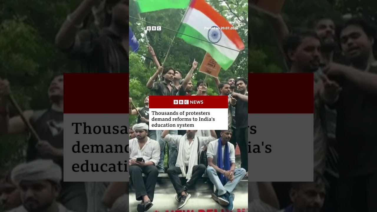 Thousands of protesters demand reforms to India’s education system. #India #Delhi #BBCNews