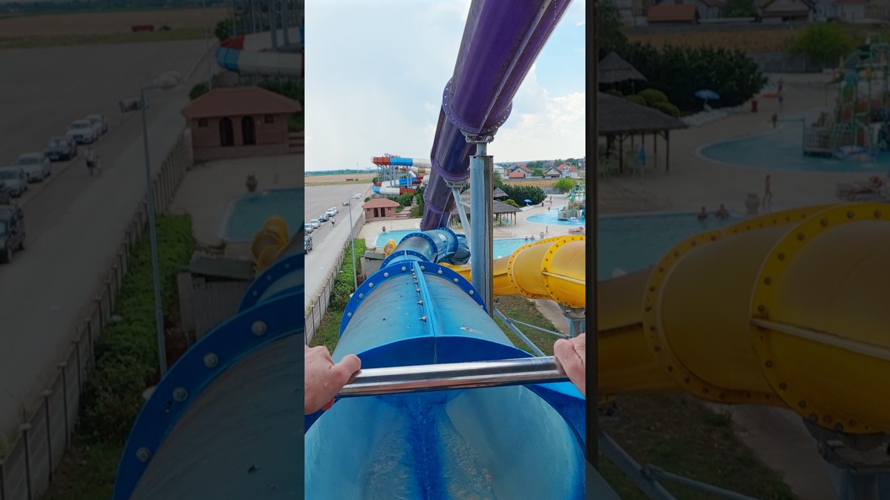 Twisted Blue Water Slide at S Klub Aquapark 🇷🇸