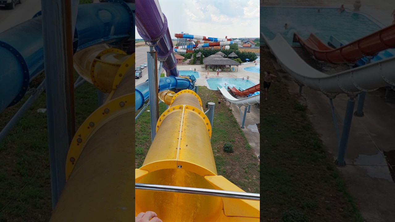 Twisted Yellow Water Slide at S Klub Aquapark 🇷🇸