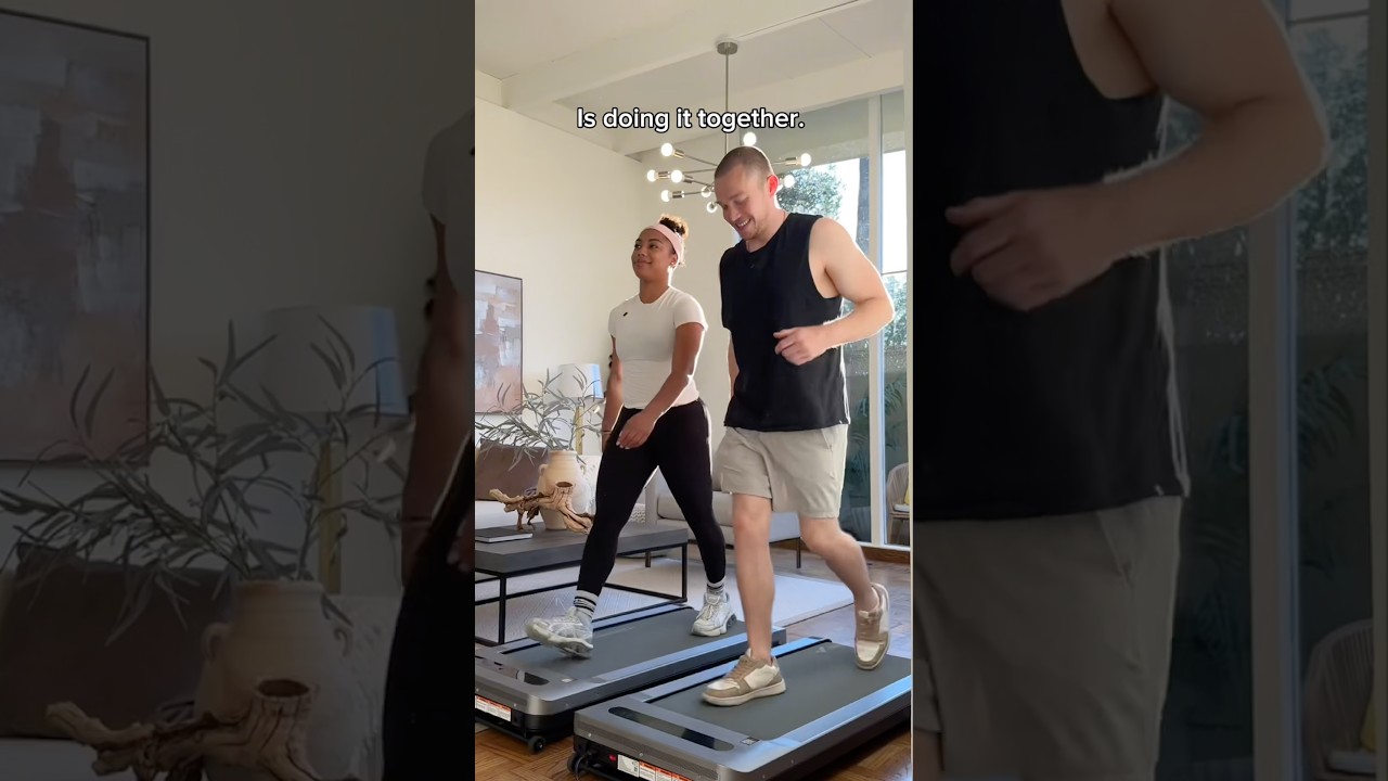 Walking together ❤️ #merachw60 #gymnast #gymnastics #sports #walking #treadmill