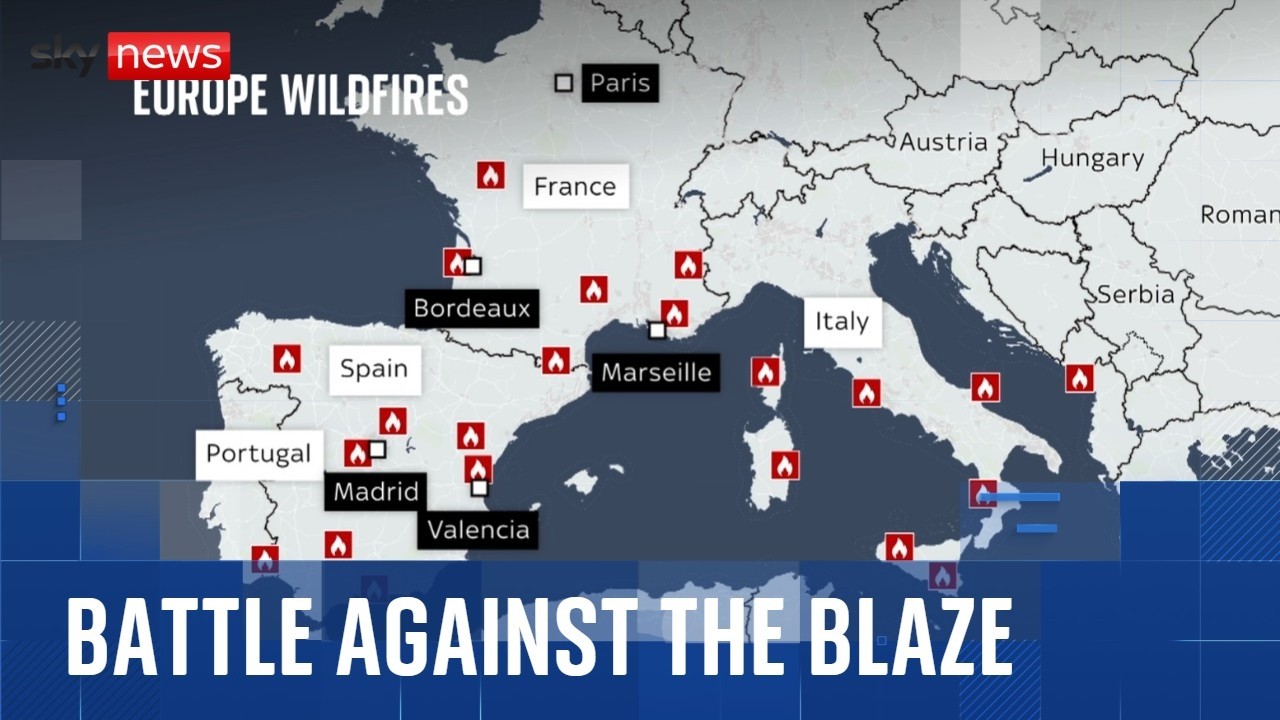Where wildfires are spreading across Europe