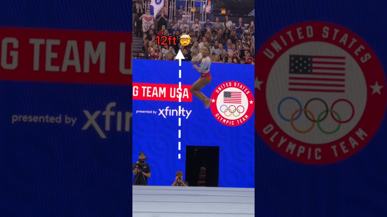 12 ft 🤯🐐#gymnastics #olympics #sports #gymnast #olympic #simonebiles