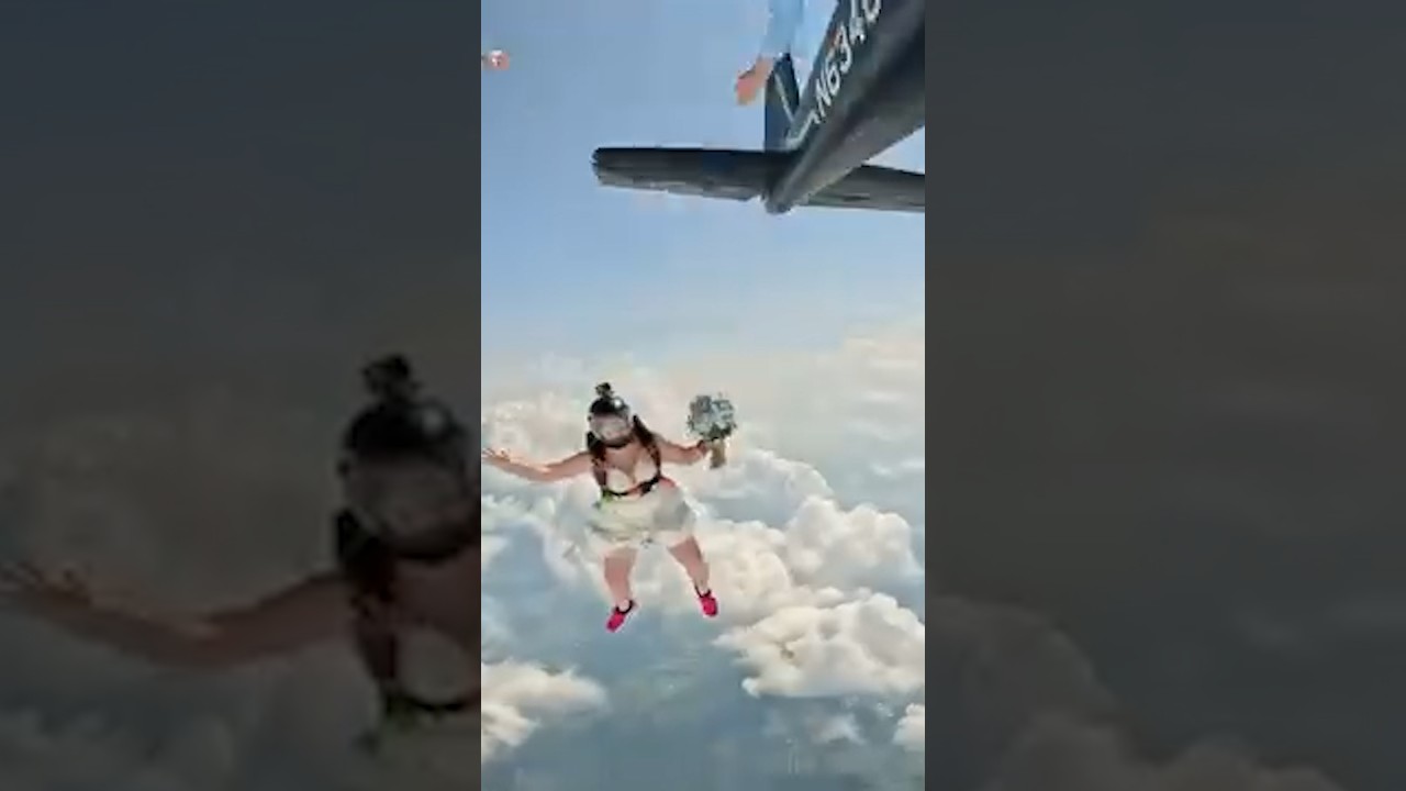 Couple skydives into their wedding ceremony