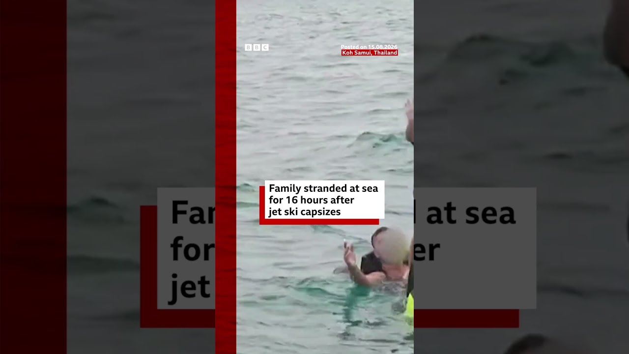 Family stranded at sea for 16 hours after jet ski capsizes in Thailand. #BBCNews