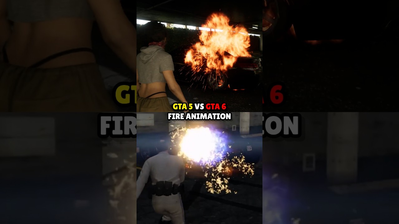 GTA 5 vs GTA 6 FIRE Animation