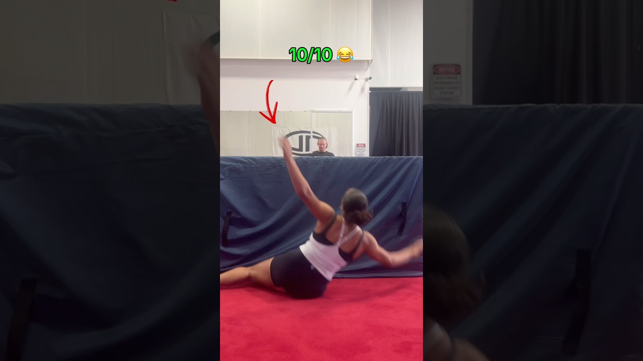 Gymnast version 😂 #gymnastics #olympics #sports #sport #stunt #couples #fails #challenge
