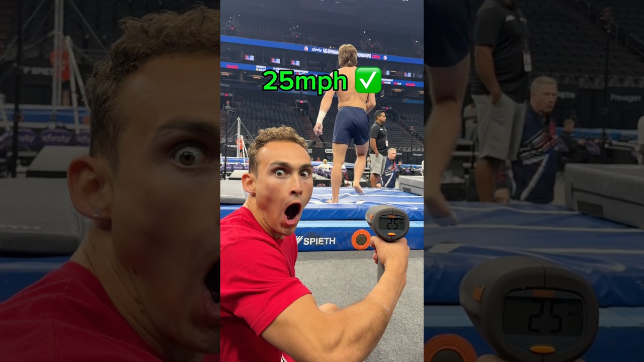 How fast do gymnasts run 🤔#gymnastics #olympics #sports #run #track