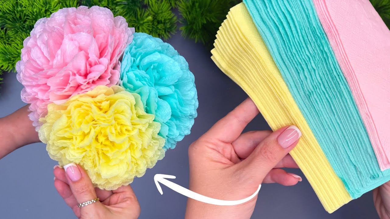 How to Make Easy Tissue Paper Flower Bouquet 🌸 | DIY Paper Craft Tutorial