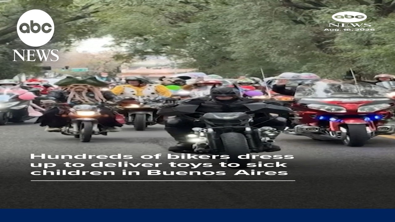 Hundreds of bikers dress up to deliver toys to sick children in Buenos Aires