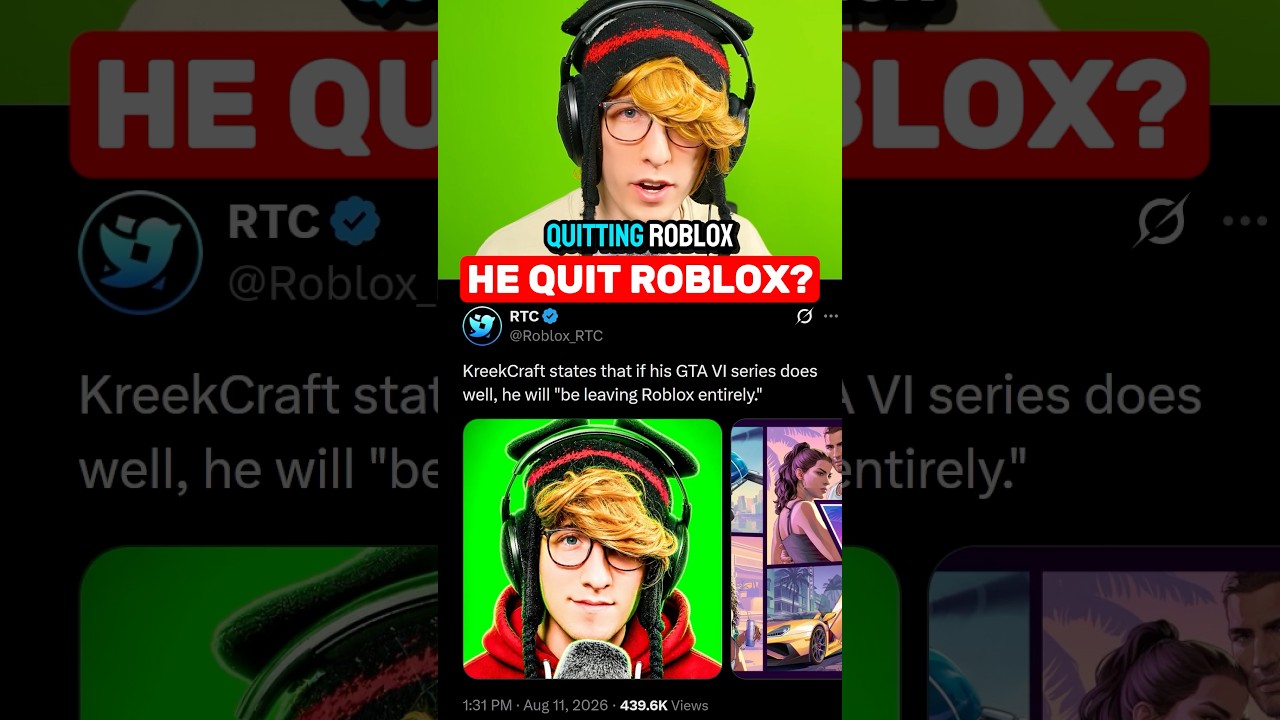 KreekCraft Quit Roblox??? 😭😭