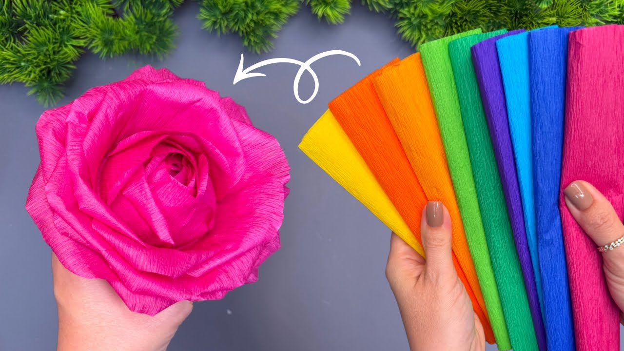 Make This Gorgeous Rose from Crepe Paper! 🌹 Easy DIY