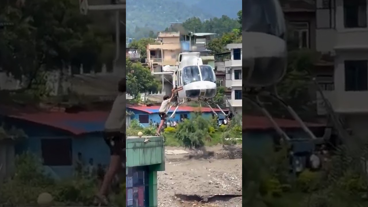 Nepali army rescues stranded man after devastating floods