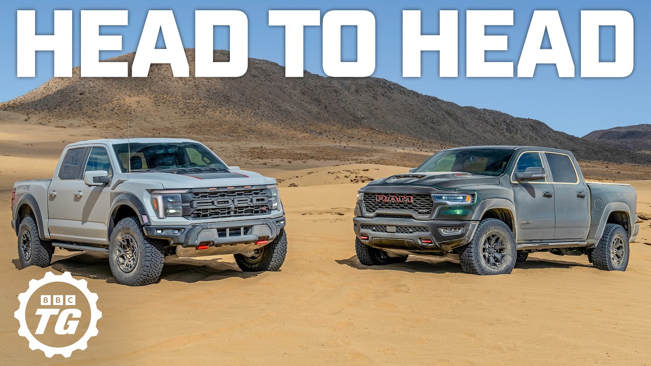 New 777hp Ram TRX SRT vs 720hp Ford Raptor R: Drag Race, Jumps & Whoops! | 4K