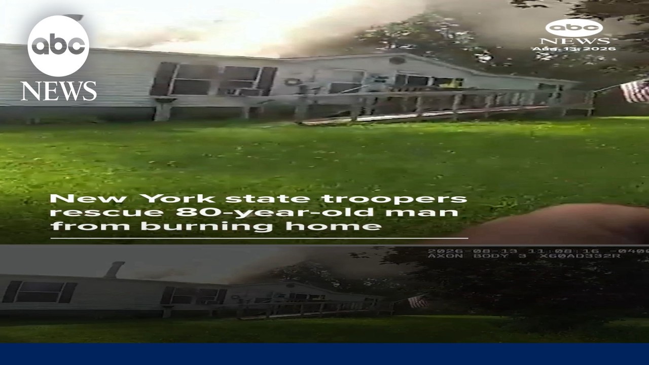 New York state troopers rescue 80-year-old man from burning home