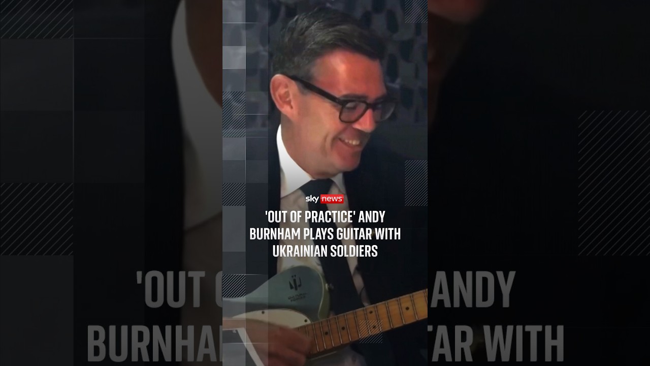 ‘Out of practice’ Burnham plays guitar with Ukrainian soldiers