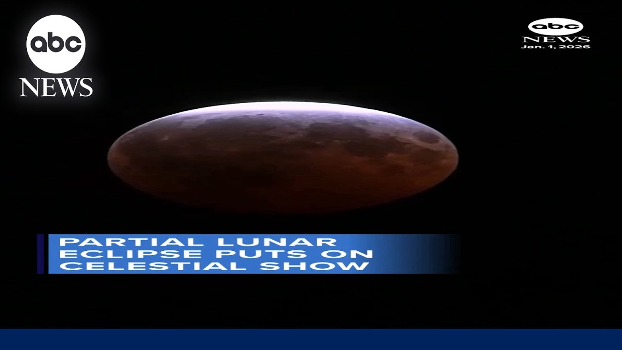 Partial lunar eclipse puts on celestial show