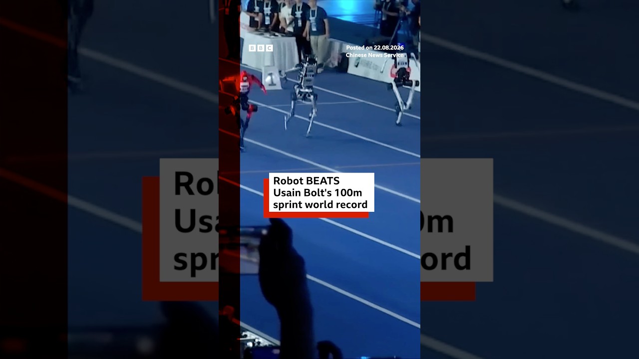Robot beats Usain Bolt’s 100m sprint world record at World Humanoid Games. #Robot #BBCNews