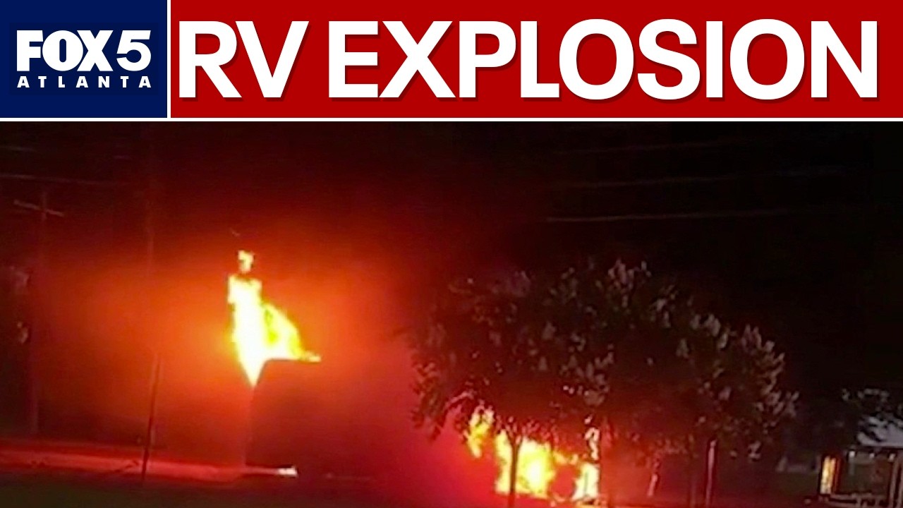 RV erupts in flames on busy road before blowing up | FOX 5 News