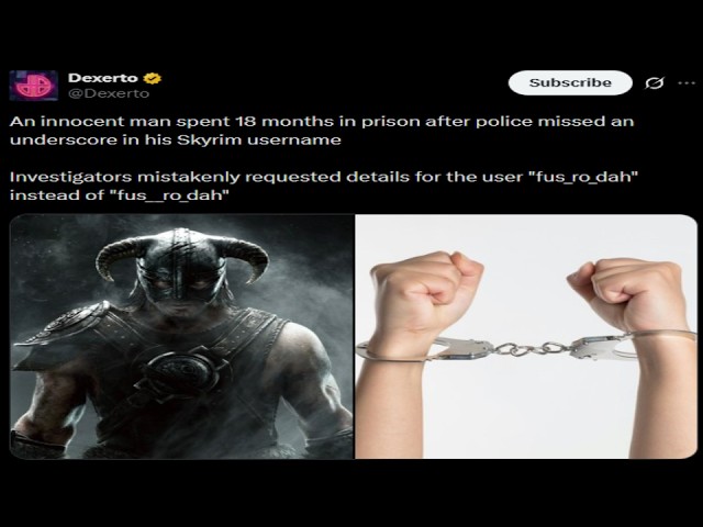 Skyrim Name Lands Innocent Man in Jail for 18 Months