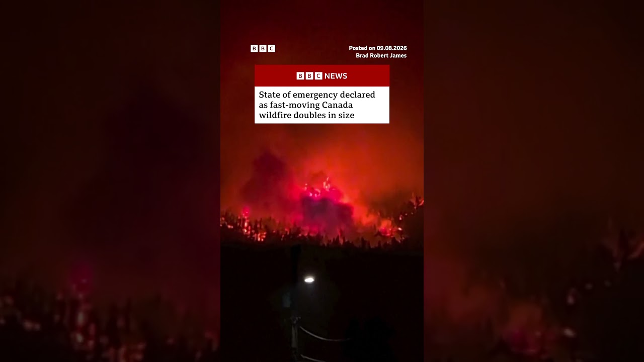 State of emergency declared as Canada wildfire doubles in size. #BritishColumbia #Wildfire #BBCNews