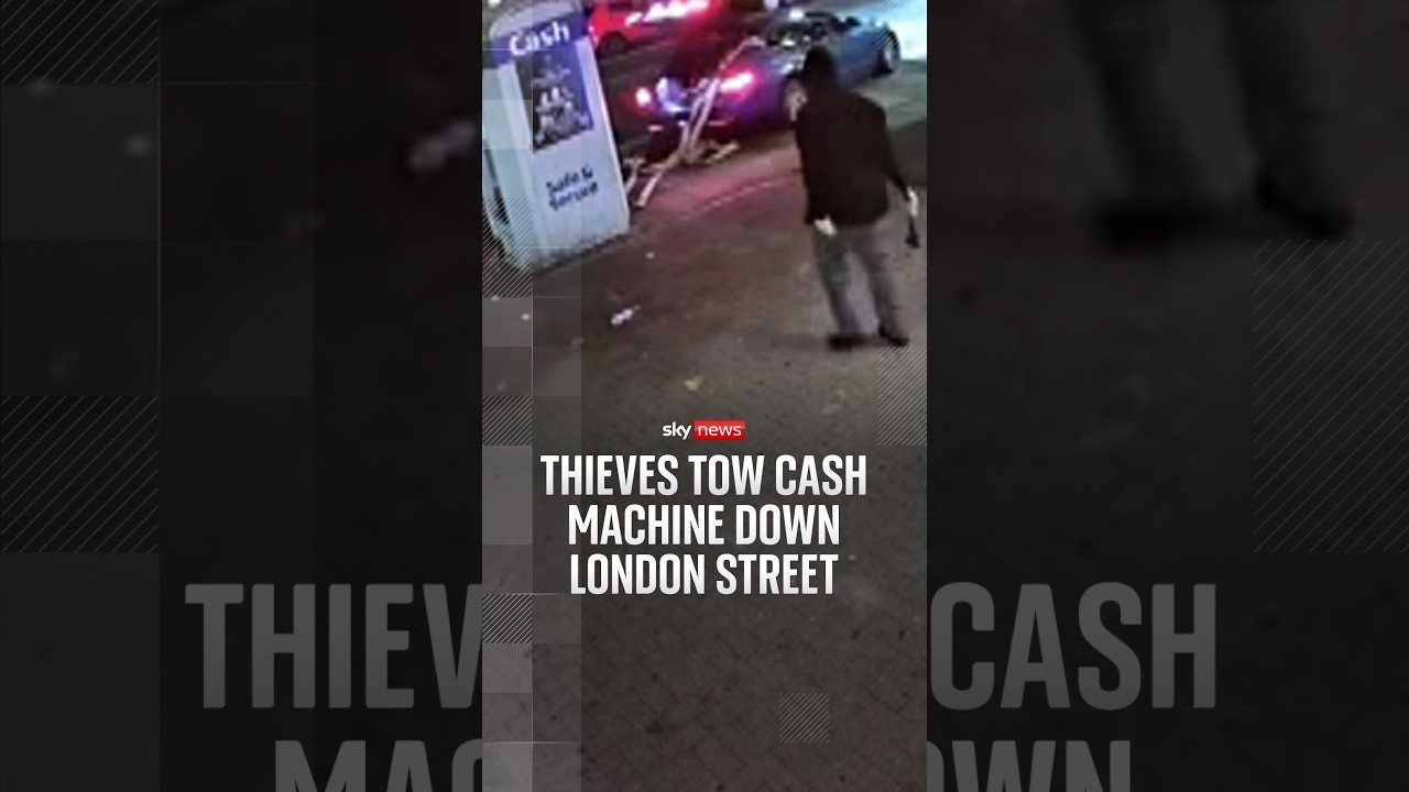 Thieves tow cash machine down London street