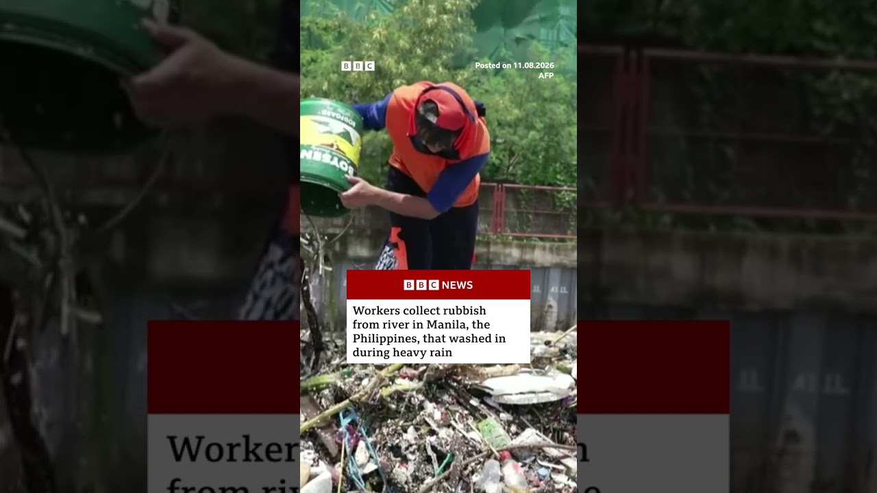 Tide of rubbish blankets Philippines river. #Philippines #BBCNews