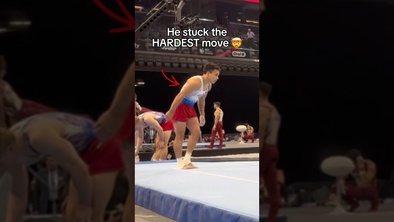 TRIPLE PIKE STUCK 🤯 @Kameron_nelson (Kameron Nelson) #gymnastics #olympics #sports #gymnast #sports