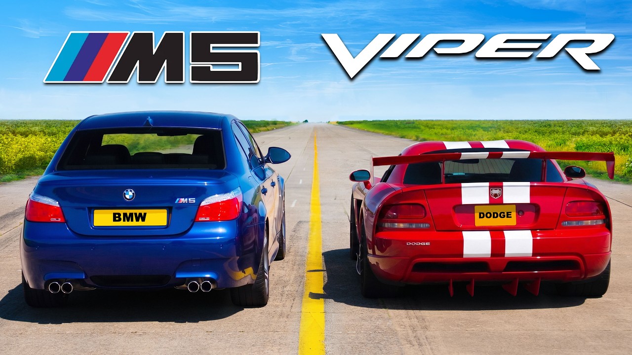 V10 BMW M5 v V10 Dodge Viper: DRAG RACE