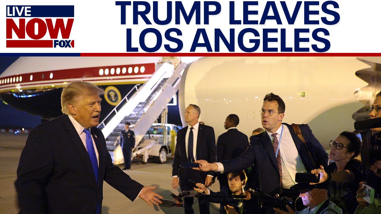 WATCH: Trump gives Iran update while departing Los Angeles