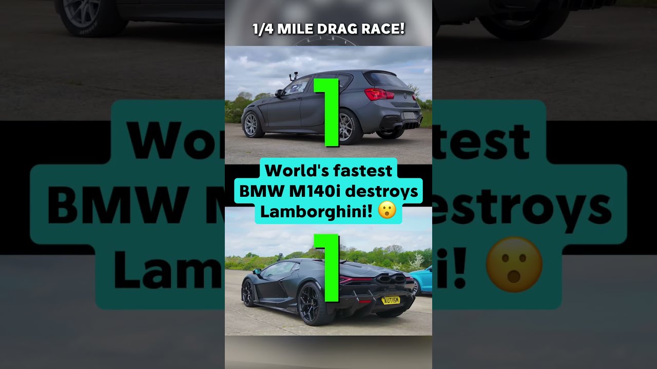 World’s FASTEST BMW M140i v Lambo Revuelto: DIAL CAM DRAG RACE