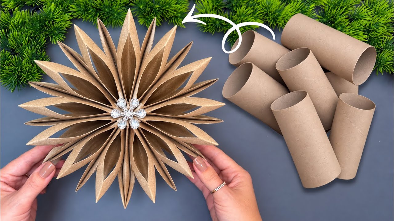 ❄️ 3D Snowflake from Toilet Paper Rolls | Easy Christmas Decor DIY