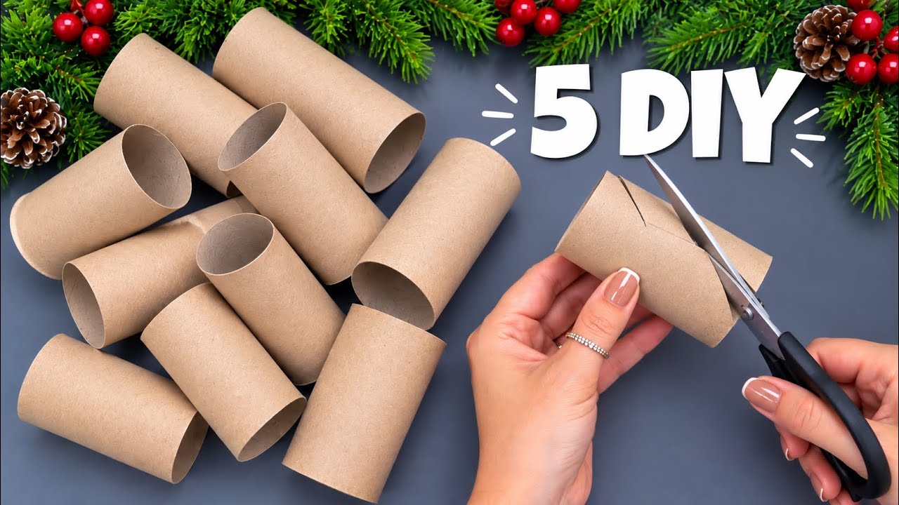 🎄 5 Amazing Christmas Crafts from Toilet Paper Rolls ✂️ | Easy DIY Decorations