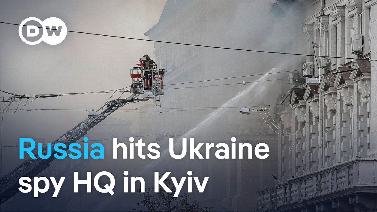 A Russian drone struck the SBU security service headquarters | DW News