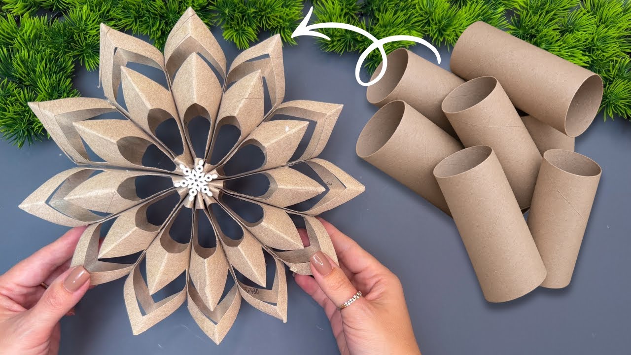 ❄️ Amazing Christmas Decor from Toilet Paper Rolls | Easy DIY Snowflake