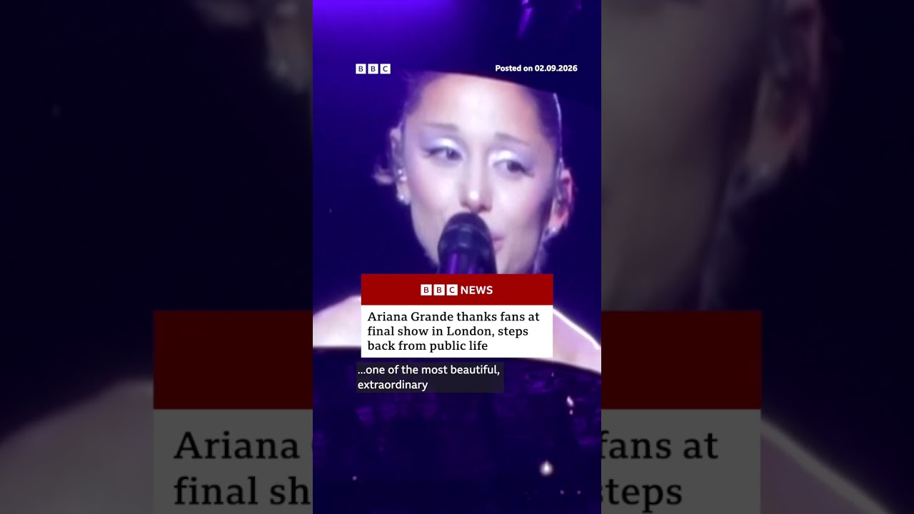 Ariana Grande completes tour and steps back from public life. #BBCNews