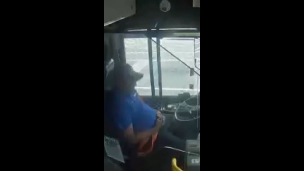 Bus driver appears to fall asleep behind the wheel