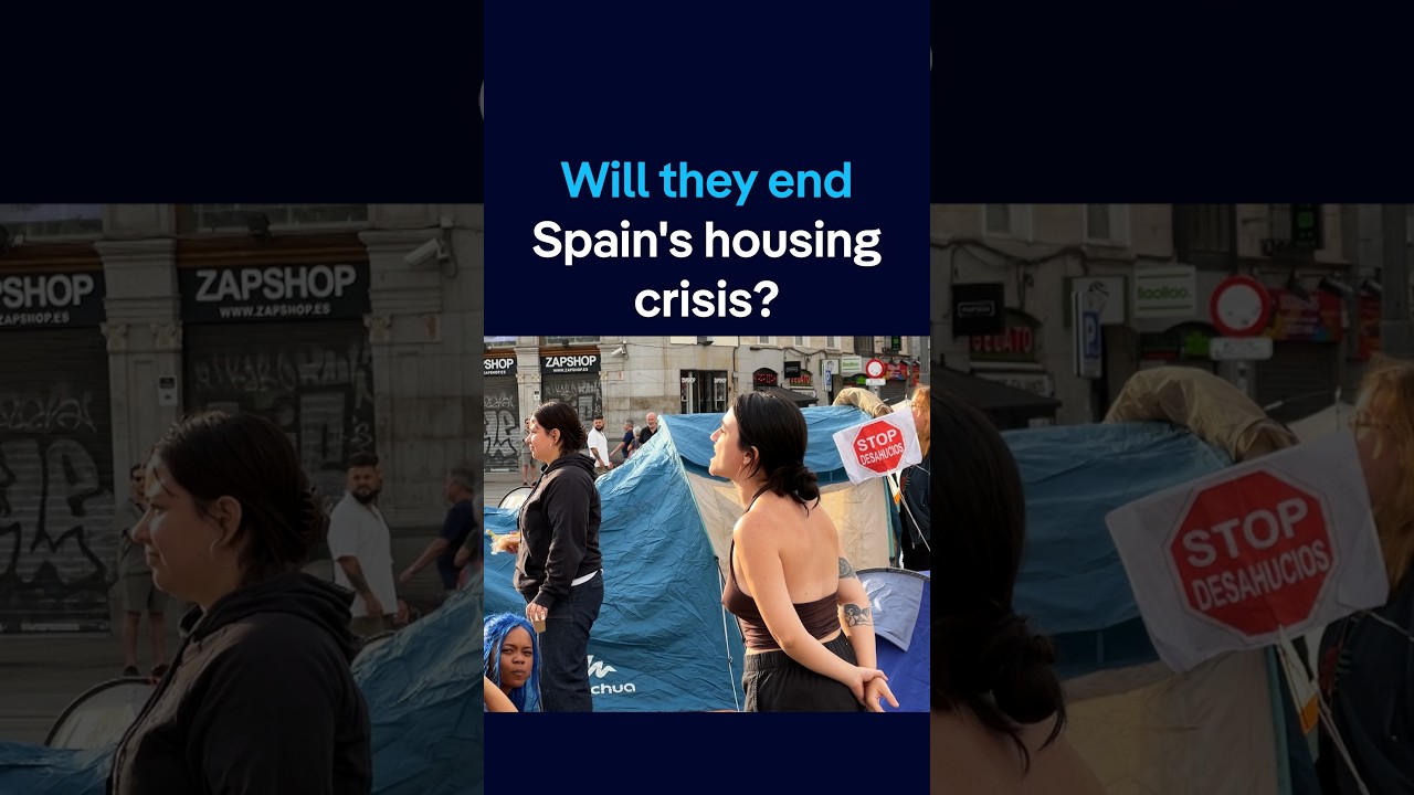 Demonstrators camp in Madrid square to protest housing crisis | DW News