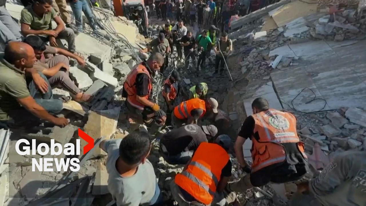 Gaza building collapse kills at least 20 people, including children