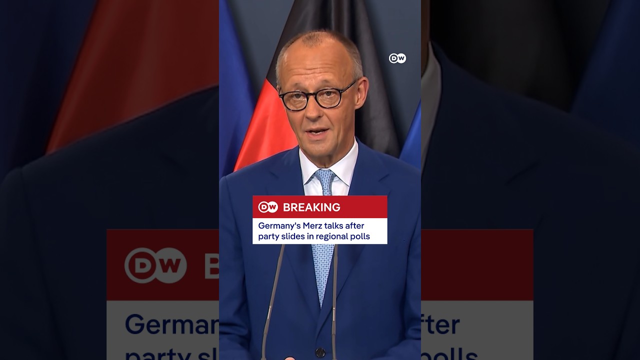 Germany’s Merz talks after party slides in regional polls | DW News