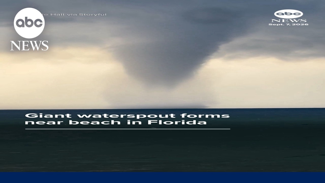 Giant waterspout forms near beach in Florida