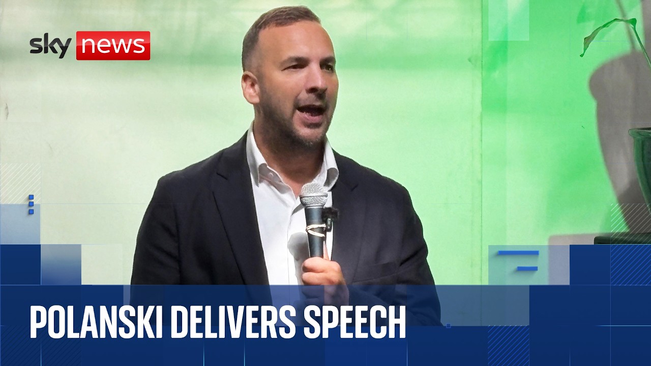 Greens leader Zack Polanski gives speech at summit