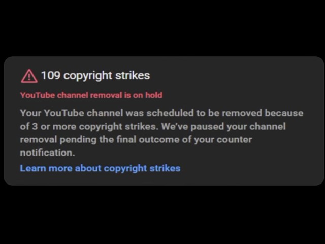 Huge Copyright Strike Situation
