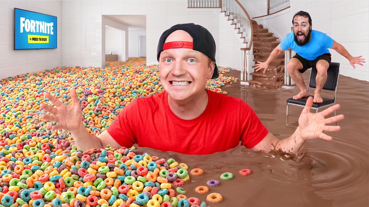 I Filled My House With CEREAL vs CHOCOLATE!